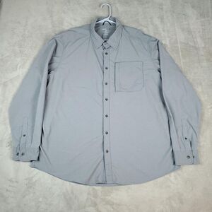 Swiss Tech Men Size 2XL Gray Long Sleeve Performance Button Down Shirt